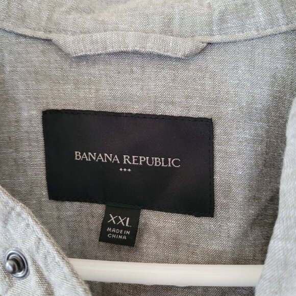 Mens Banana Republic Linen Blend Bomber Jacket Size Xxl Lighweight Zip Pockets - Picture 2 of 9